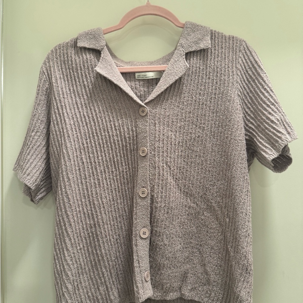Orchid Ribbed Button-Up Shirt